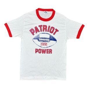 Vintage Tee Jays 1991 Patriot Power Ringer Tee - Size Large